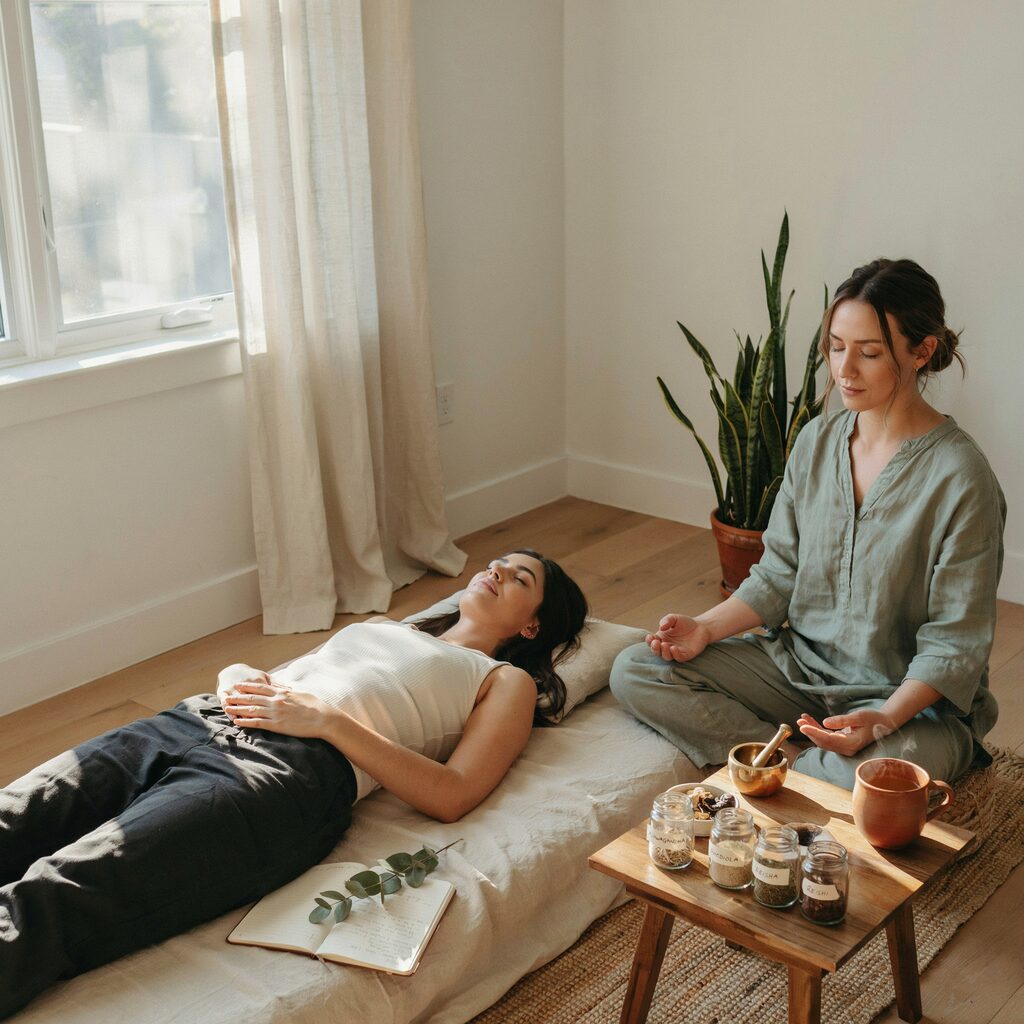 Naturopaths integrate tools like vagus nerve stimulation, breathwork, and adaptogens to help patients shift into a healing state.